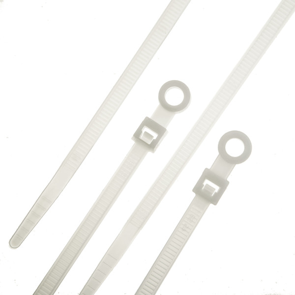 Us Cable Ties Cable Tie, 8 in., Screw Mount, Natural Nylon, 100PK SMH8N100